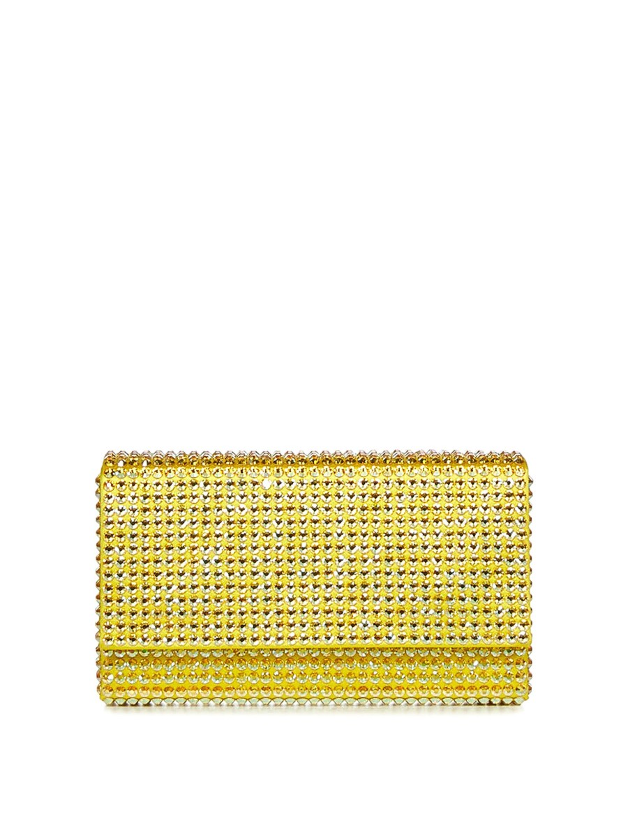 Danna Amina Muaddi | Clutch Super Amini Paloma In Raso E Cristalli