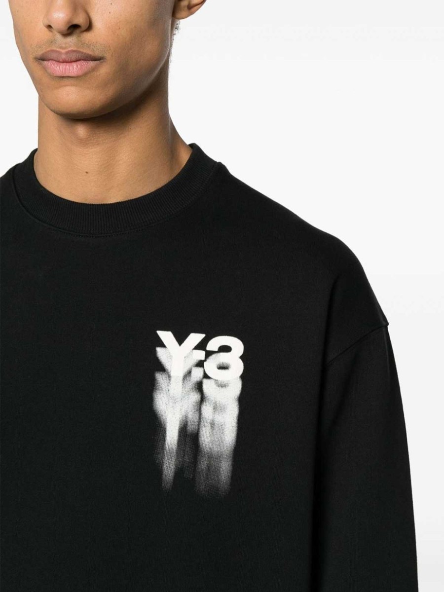 Uomo Y-3 | Felpa In Cotone Organico Con Logo