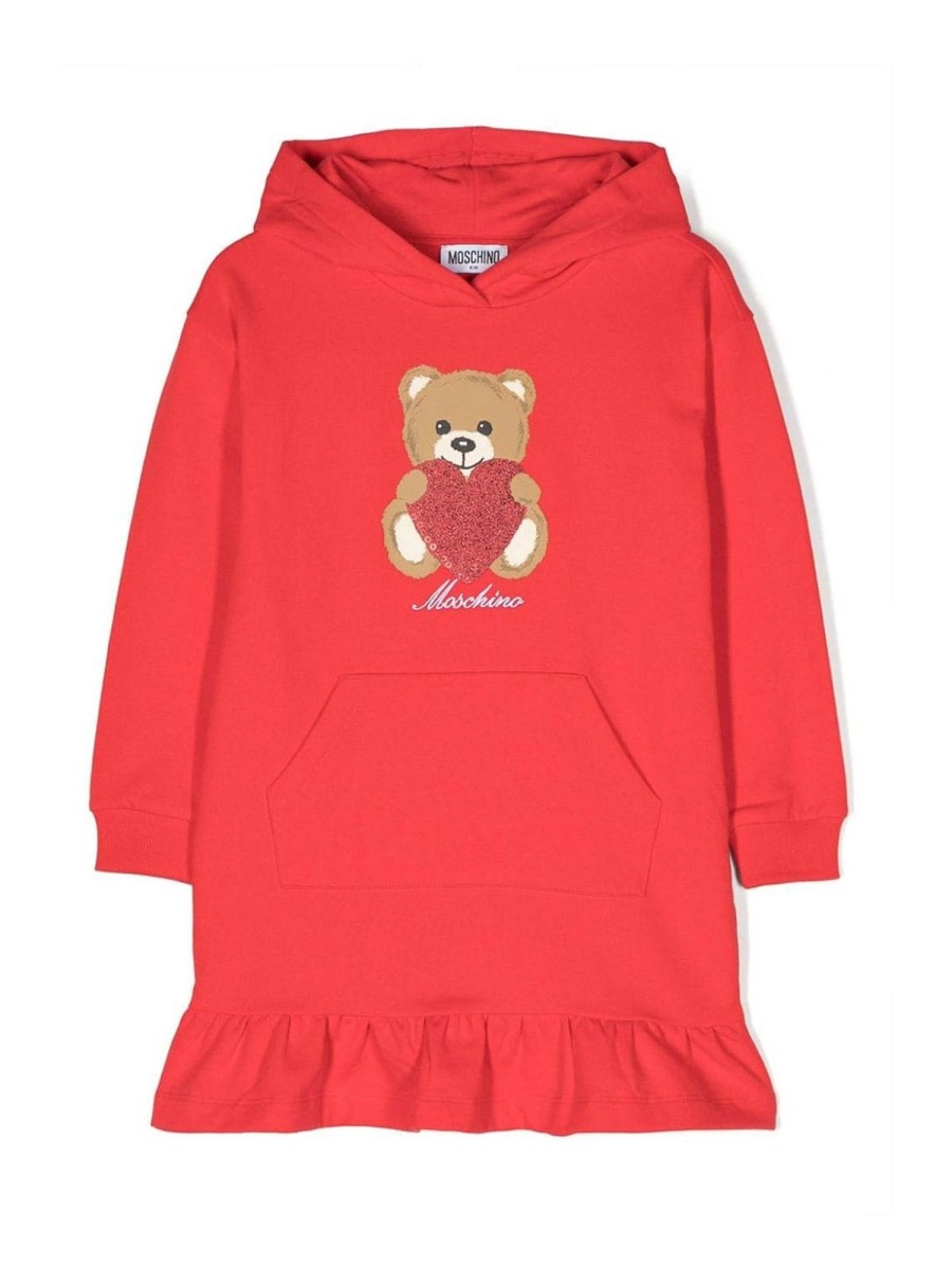 Bambino Moschino | Felpa Rossa Con Orsetto