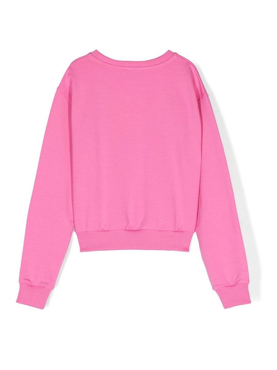 Bambino Moschino | Felpa Moschino In Cotone Fucsia Con Orsetto