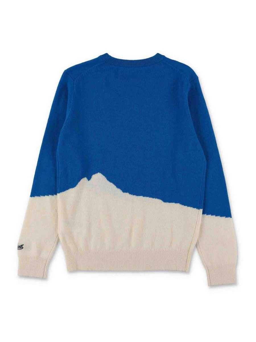 Bambino Mc2 Saint Barth | Maglione Ragazzo Blu In Lana E Cashmere