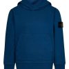 Bambino Stone Island | Felpa Con Cappuccio Per Bambino In Cotone Blu