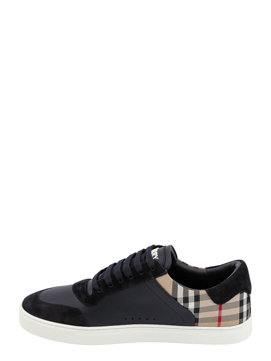 Uomo Burberry | Sneaker In Pelle E Camoscio