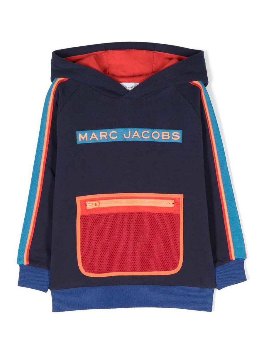 Bambino Marc Jacobs | Felpa Con Cappuccio Per Ragazzo In Cotone Blu