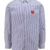 Uomo Comme des Gar莽ons Play | Camicia In Cotone Con Motivo Rigato