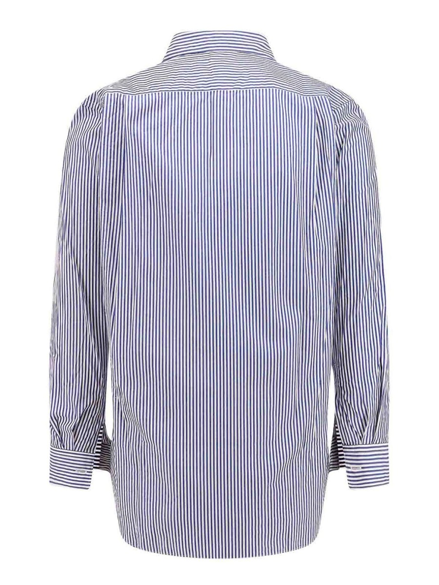 Uomo Comme des Gar莽ons Play | Camicia In Cotone Con Motivo Rigato