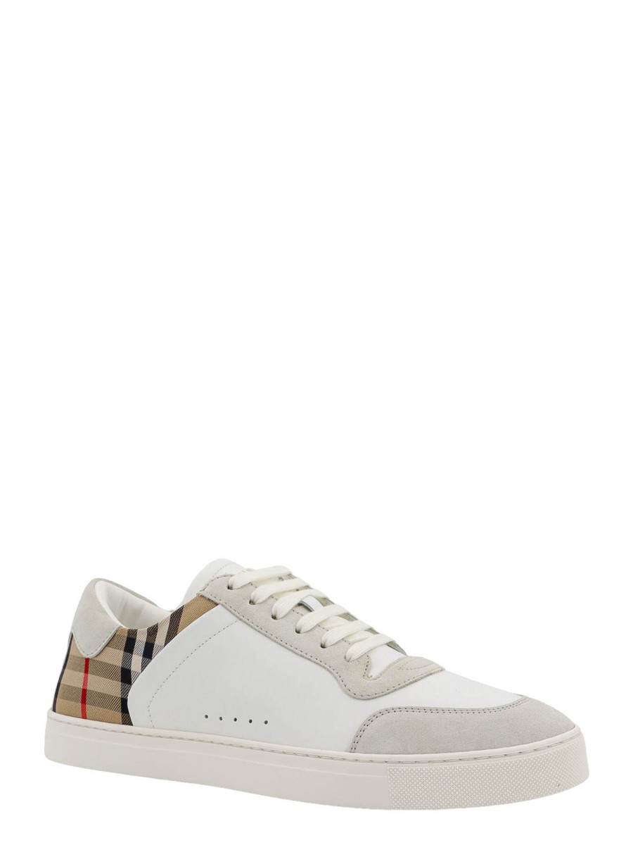 Uomo Burberry | Sneaker In Pelle E Camoscio