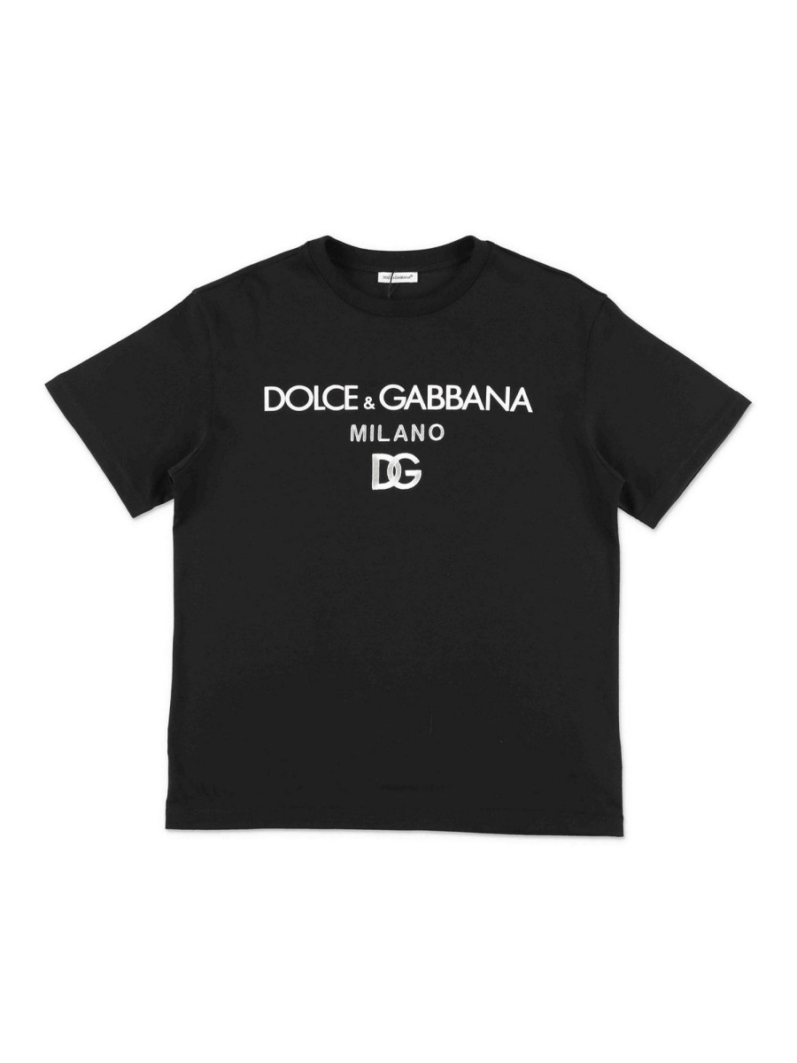 Bambino Dolce & Gabbana | T-Shirt Bambino In Cotone Nero