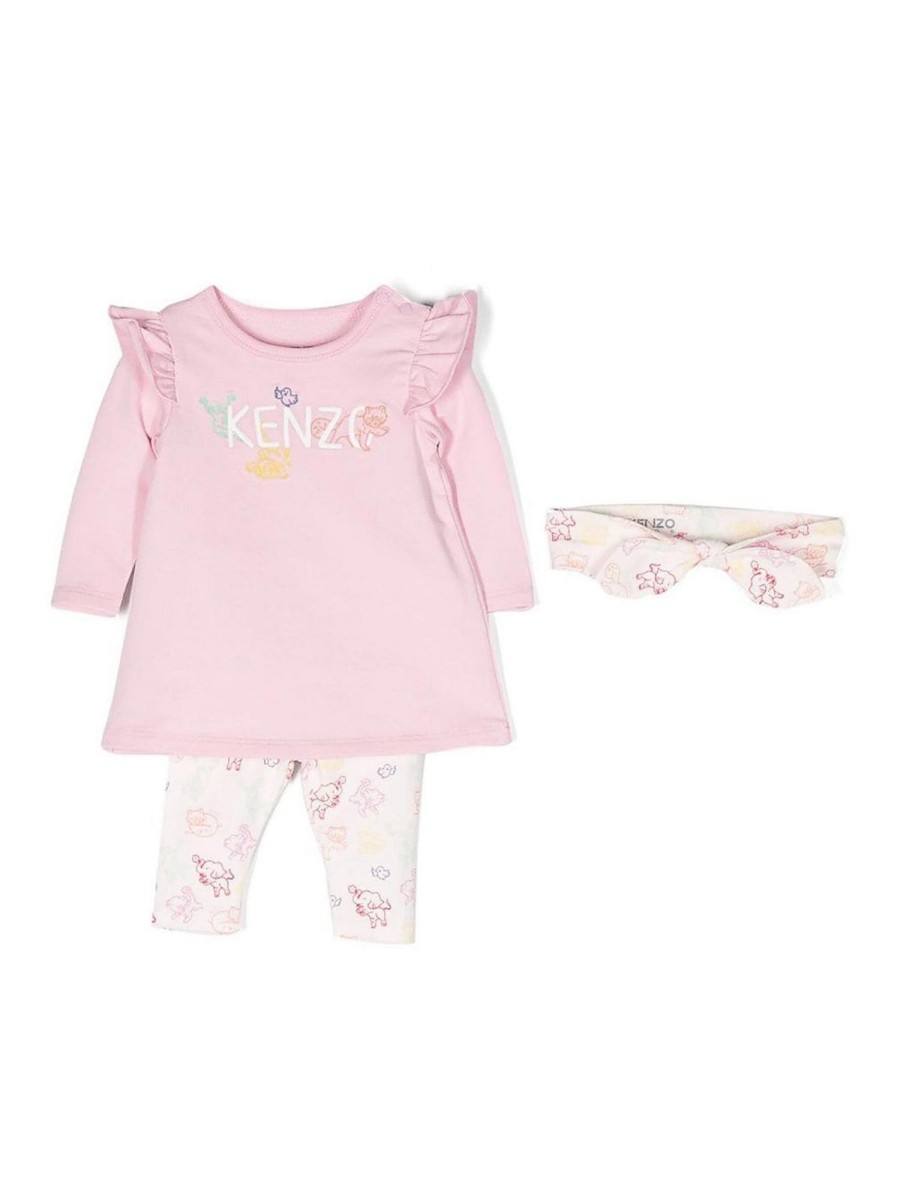 Bambino Kenzo | Completo Abito Leggings Fascia Per Capelli