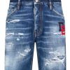 Uomo Dsquared2 | Shorts In Denim Effetto Invecchiato