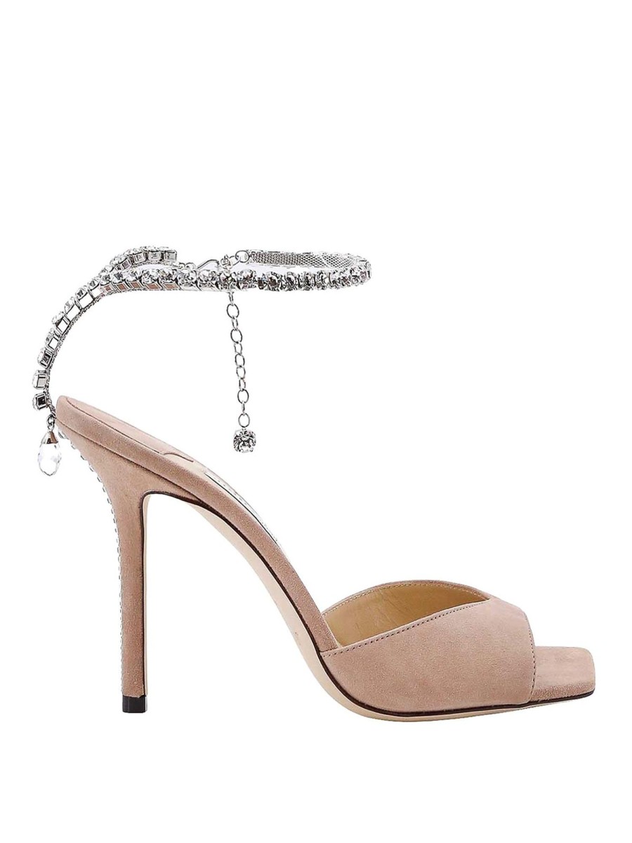 Danna Jimmy Choo | Sandali In Camoscio Con Dettaglio Strass