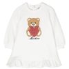 Bambino Moschino | Felpa Moschino In Cotone Bianco Con Orsetto