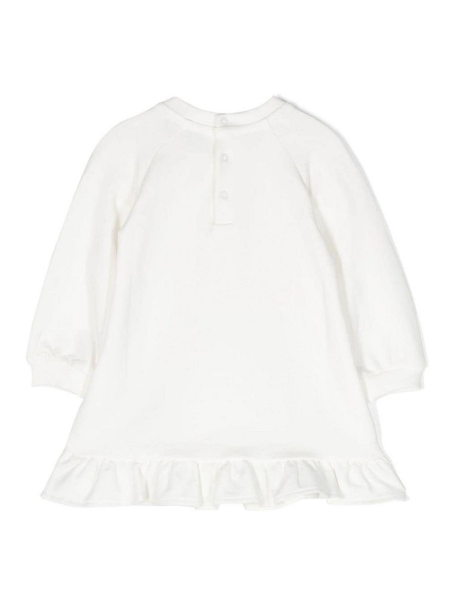 Bambino Moschino | Felpa Moschino In Cotone Bianco Con Orsetto