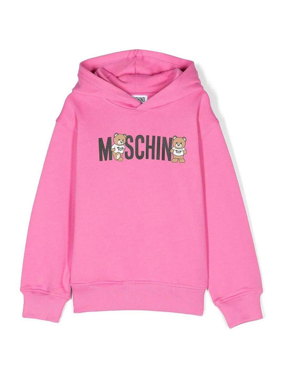 Bambino Moschino | Felpa Con Cappuccio In Cotone Con Orsetto