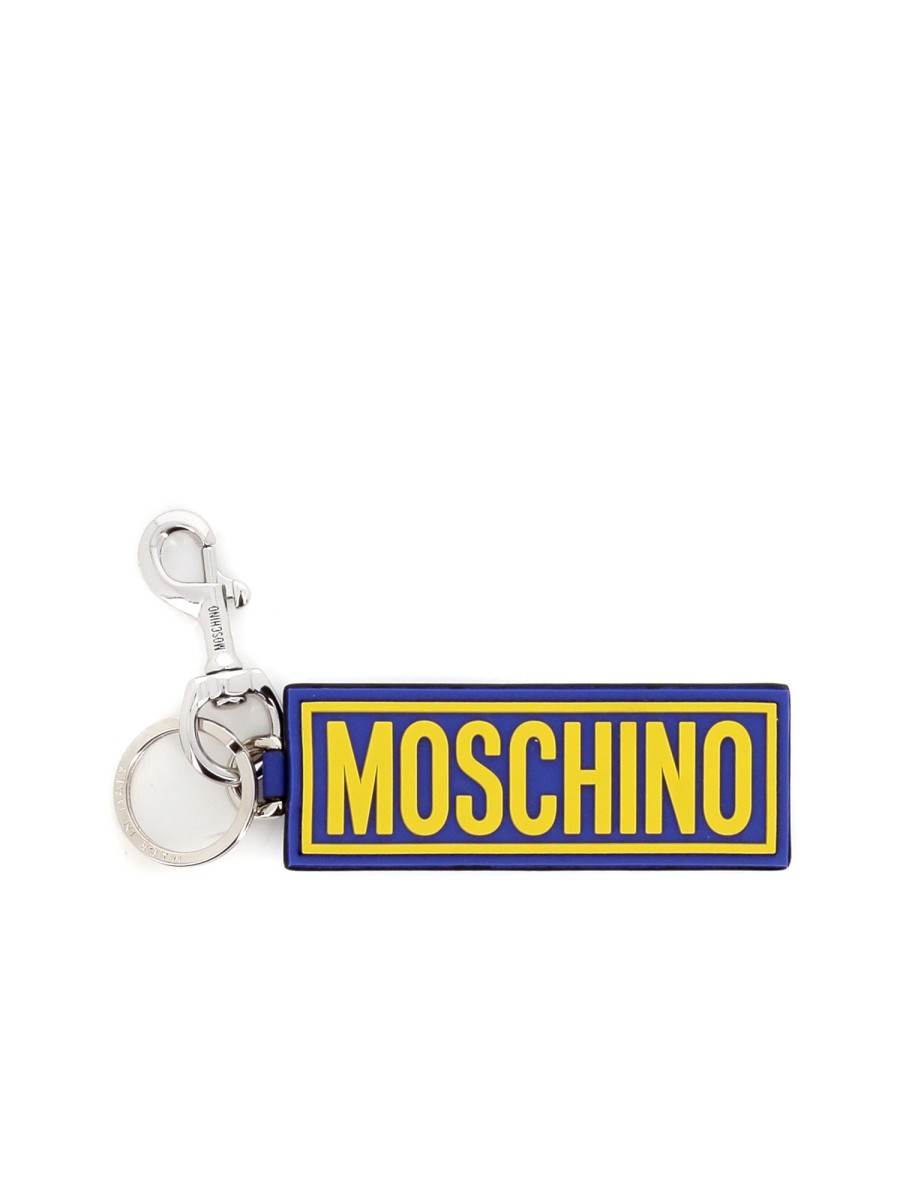 Uomo Moschino | Portachiavi Con Logo Bicolore