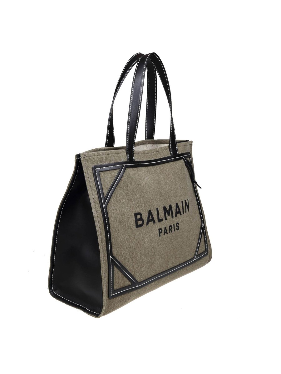 Danna Balmain | B-Army Shopper Medium In Tela E Pelle