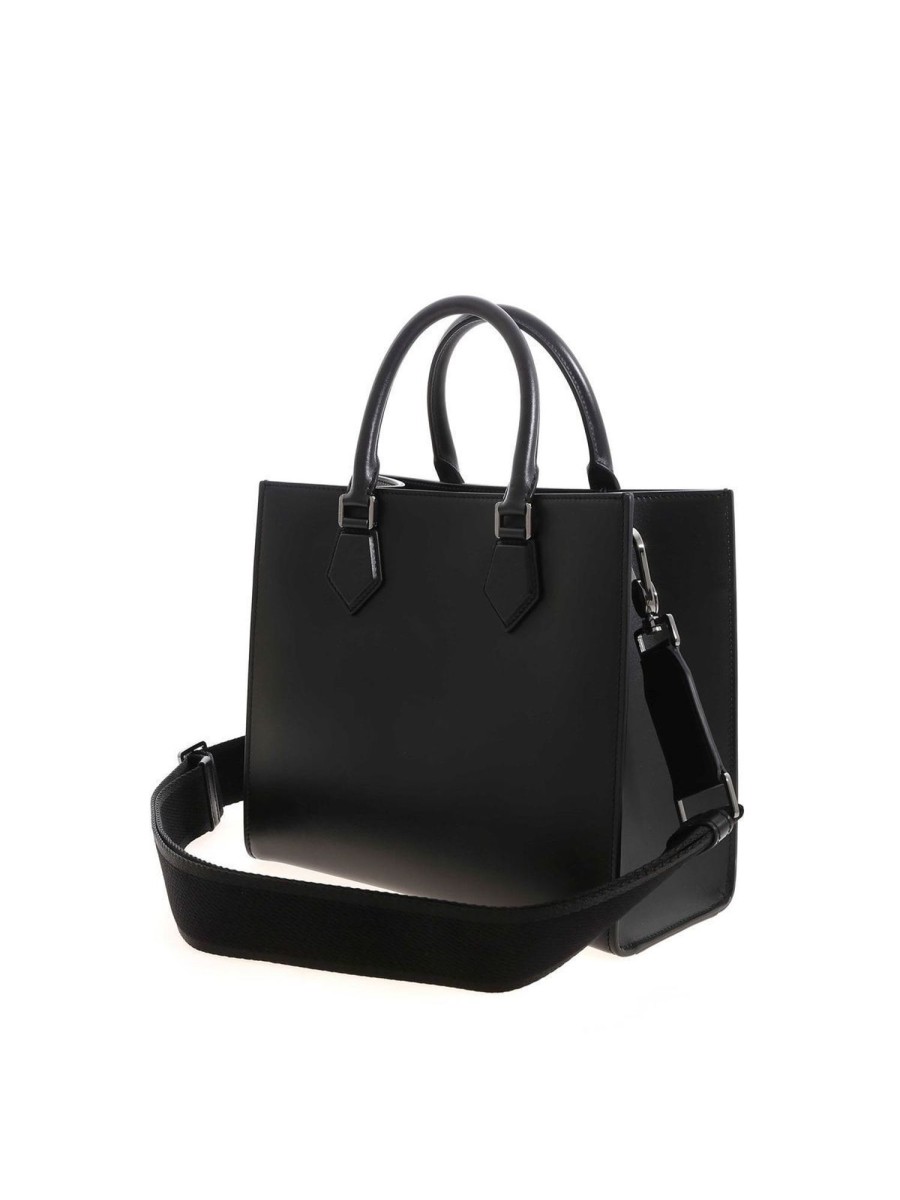 Uomo Dolce & Gabbana | Borsa Shopping Edge Nera Con Logo