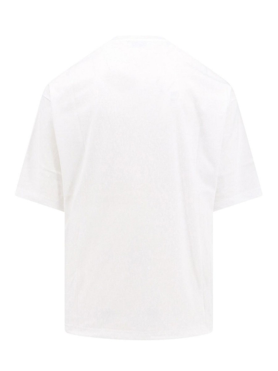 Uomo Lanvin | T-Shirt In Cotone Con Logo Ricamato