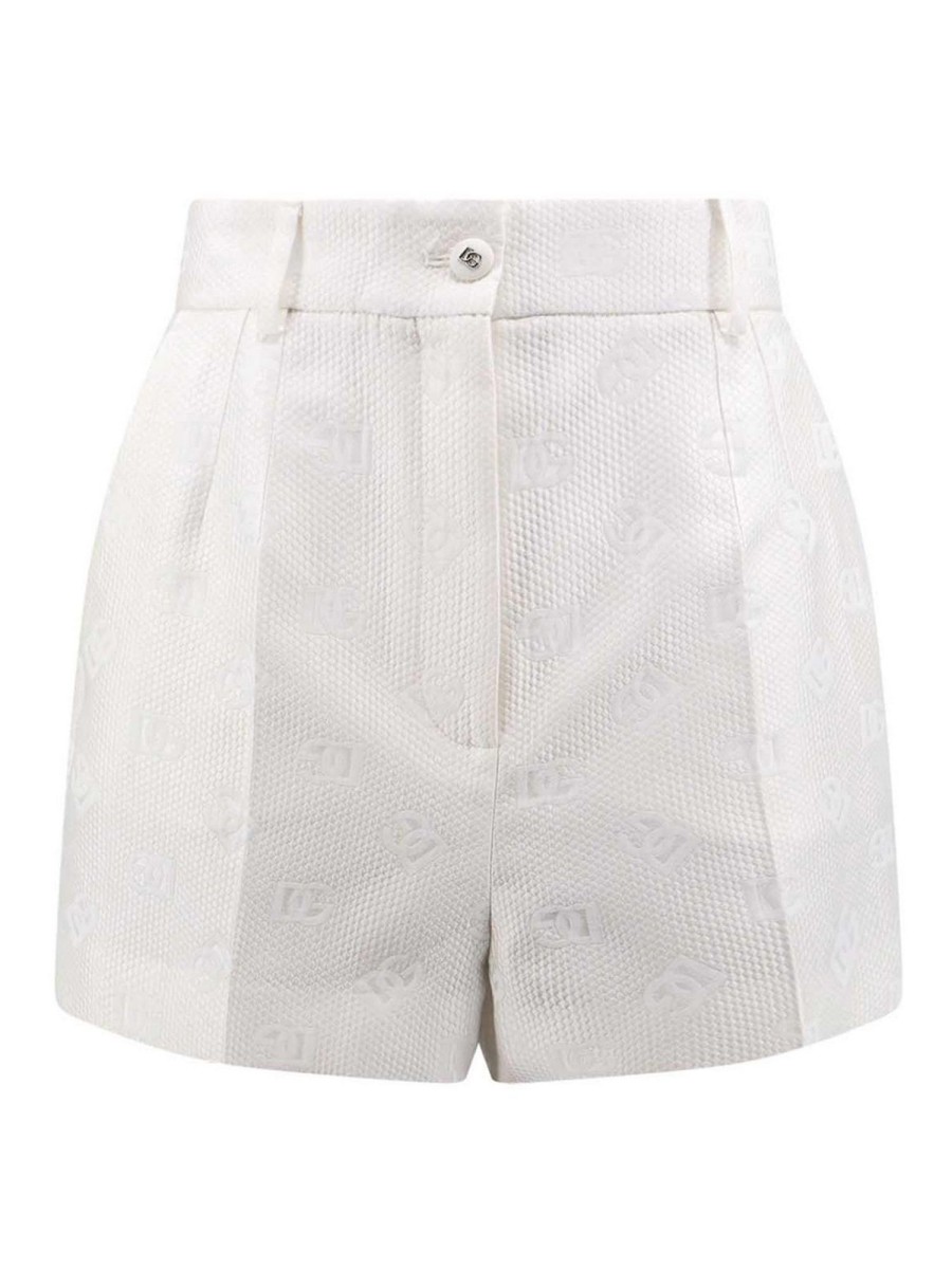 Danna Dolce & Gabbana | Shorts In Misto Cotone Con Logo All Over