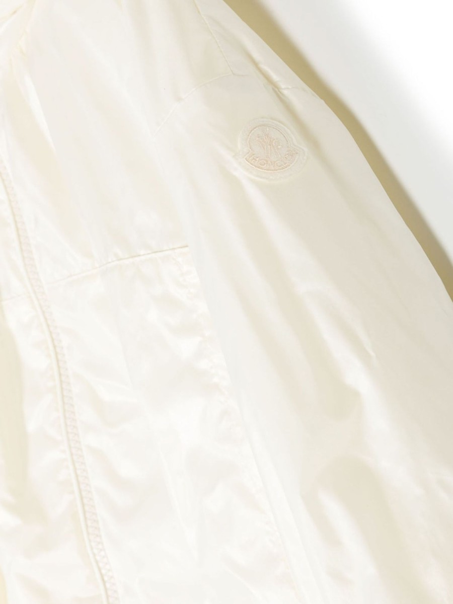 Bambino Moncler Jr | Giacca Antipioggia Bianco Sporco