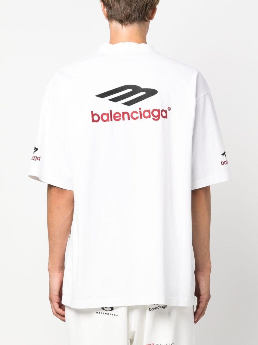 Uomo Balenciaga | T-Shirt In Cotone Con Icona Sportiva 3B