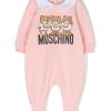 Bambino Moschino | Tutina Con Orsetto Rosa In Jersey Di Cotone