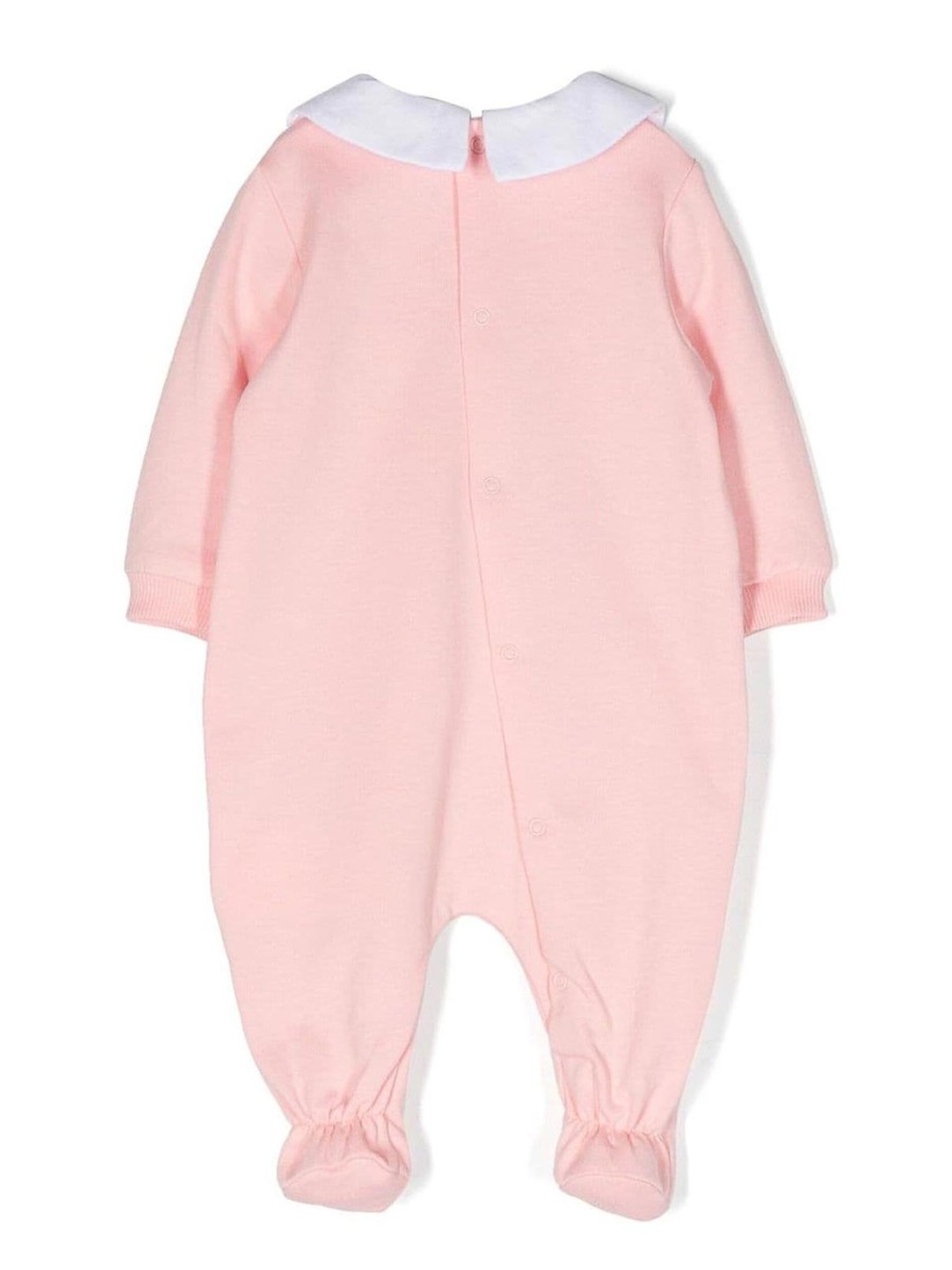 Bambino Moschino | Tutina Con Orsetto Rosa In Jersey Di Cotone