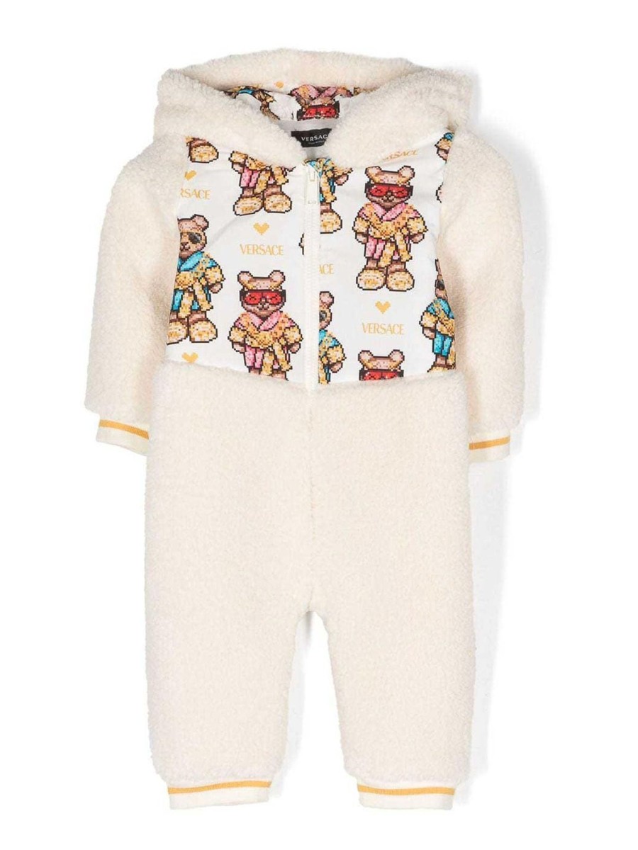 Bambino Versace Young | Tutina Beige Per Neonato Versace