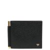 Uomo Tom Ford | Portacarte In Pelle Granata Con Logo