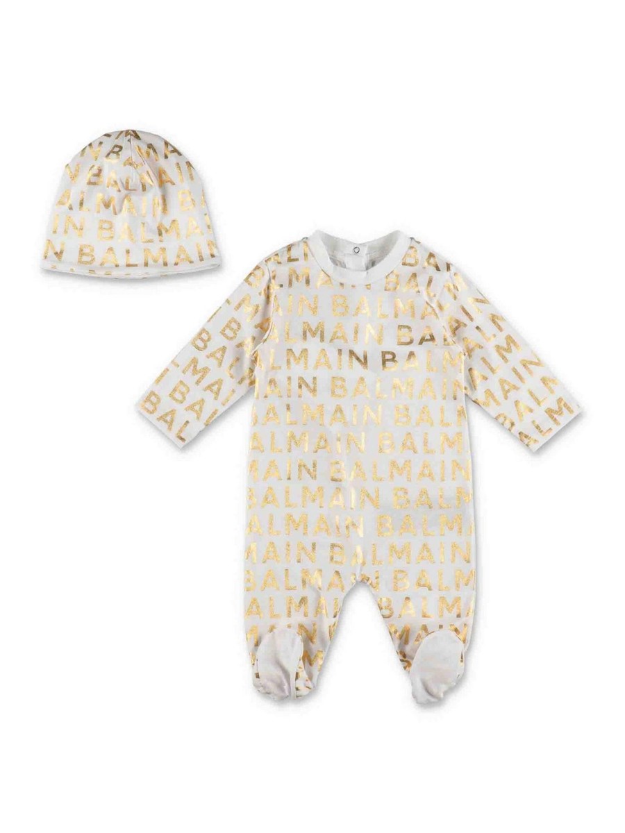 Bambino Balmain | Completo Tutina Cappello E Bavaglino