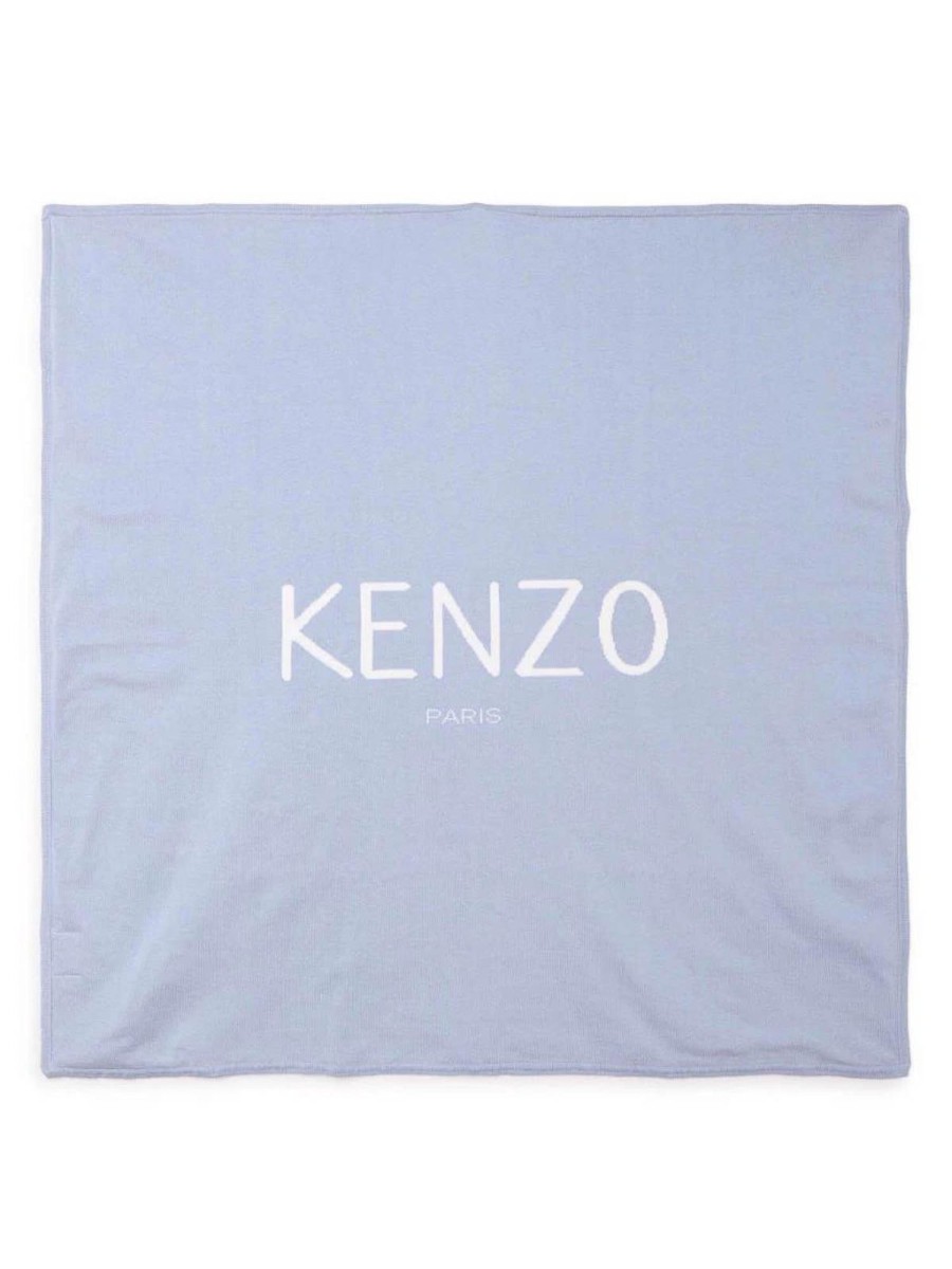 Bambino Kenzo | Coperta In Maglia Azzurra Per Neonato