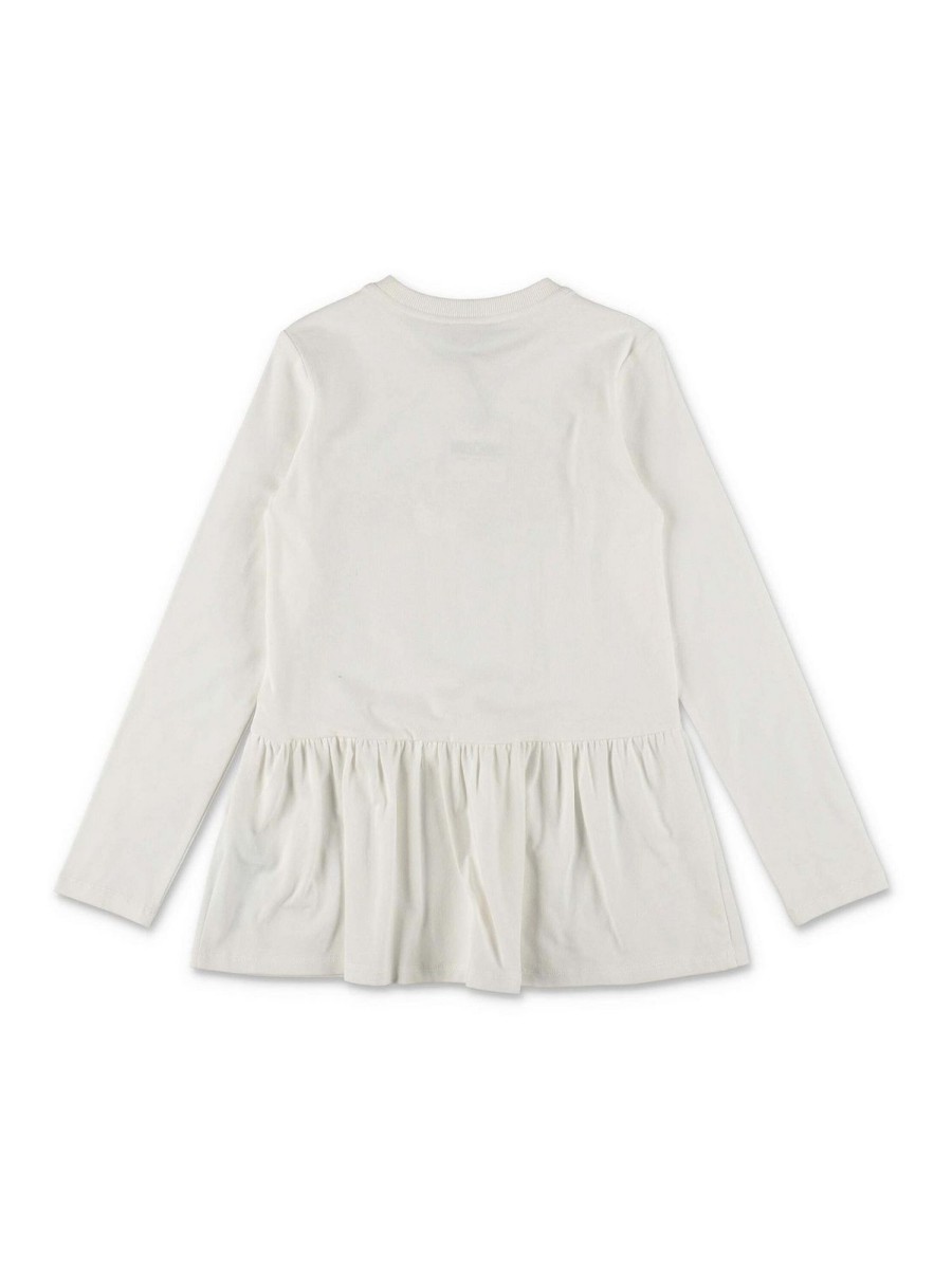 Bambino Moschino | Blusa In Cotone Bianco Con Orsetto